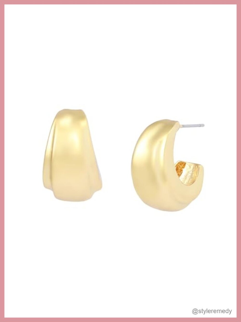 Chubby Huggie Hoop Earrings Lightweight Hypoallergenic Push Back